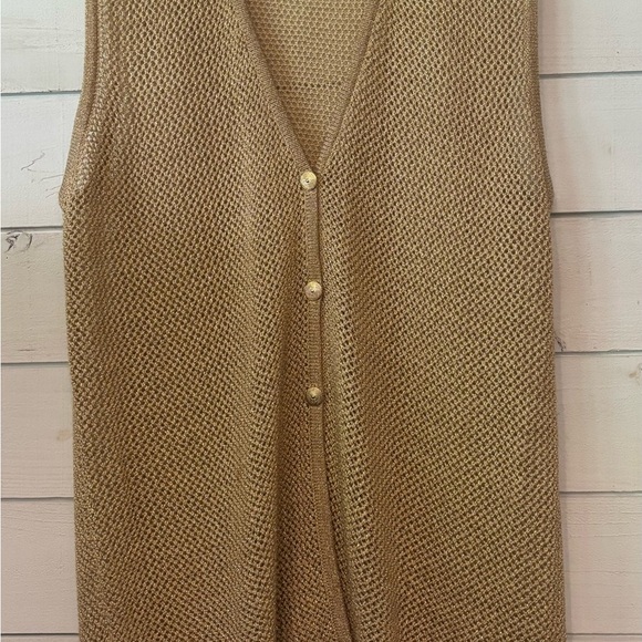 Koret Brushed Gold  Knit Vest with Gold Accents - Picture 3 of 16